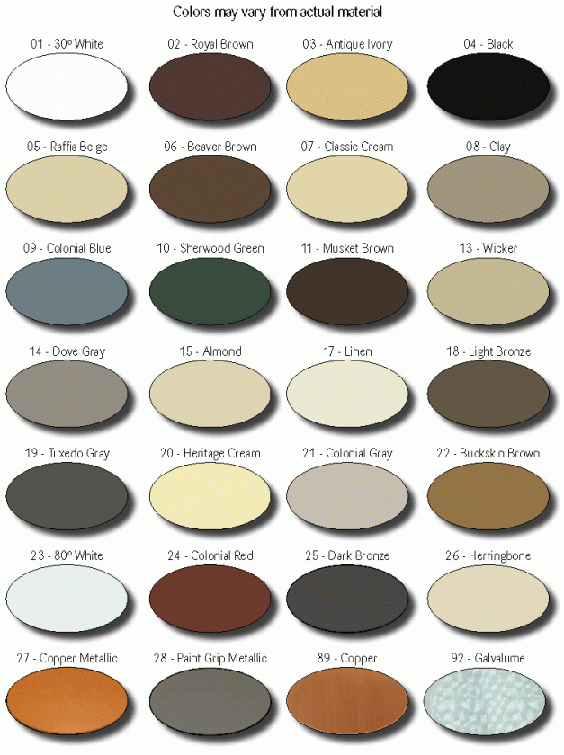 Seamless gutter colors